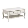 Custom modern ivory wooden coffee table with drawer