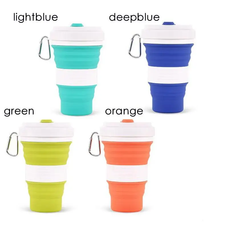Free Collapsible Reusable Folding Coffee Mug Travel Camping Foldable Silicone Rubber Expandable