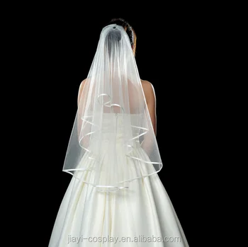 short wedding dress and veil