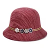 Beautiful winter woman party cloche hats elegant lady funny printing wool felt hat with round top