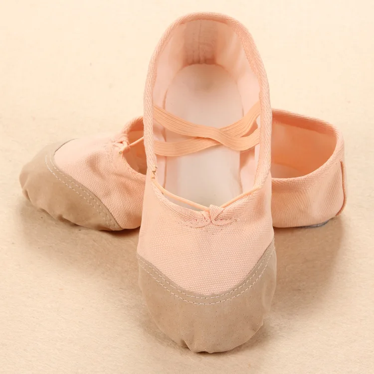 Professional Kids Durable Leather Toe Practice Wear Flesh Cheap Ballet