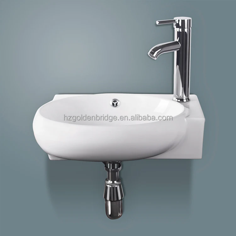 Corner Wall Mount Bathroom Porcelain Ceramic Small Vessel Sink With Chrome Faucet Combo Buy Corner Sink Wall Mounted Sink Small Sink Product On