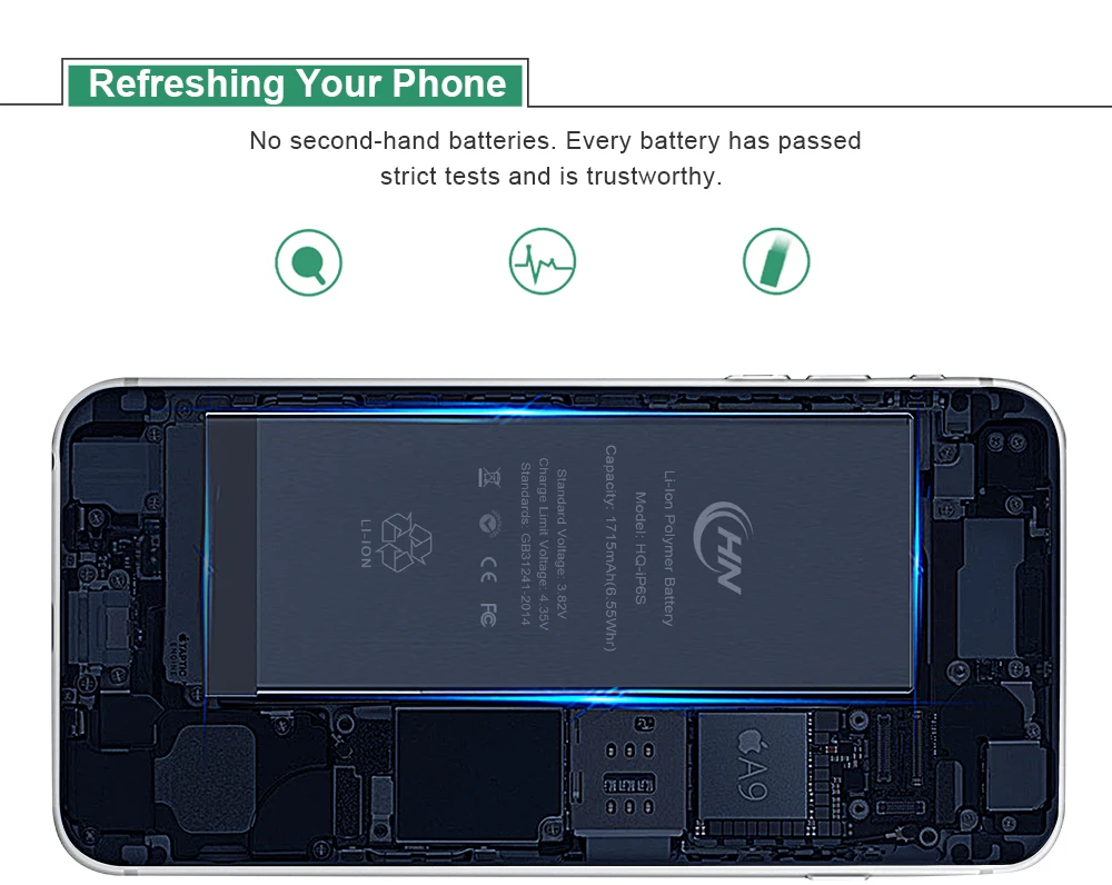 Factory Wholesale all model lithium battery for iphone 5 6 7 8 X mobile phone Batteries