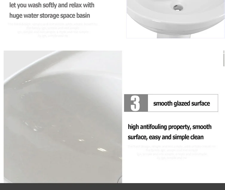 ARROW brand Modern Design living room white chinese ceramic hand hair wash pedestal basin