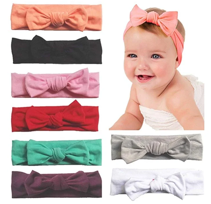 Amazon Girls Baby Head Wraps Dot Turban Headbands Infant Top Knot ...