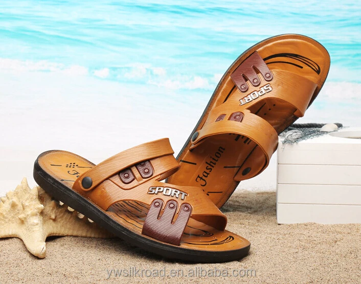 2016 new style cheap price leather beach sandal