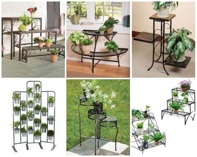 Outdoor And Indoor Modern Planter Stands Tall Plant Stands Metal Tiered