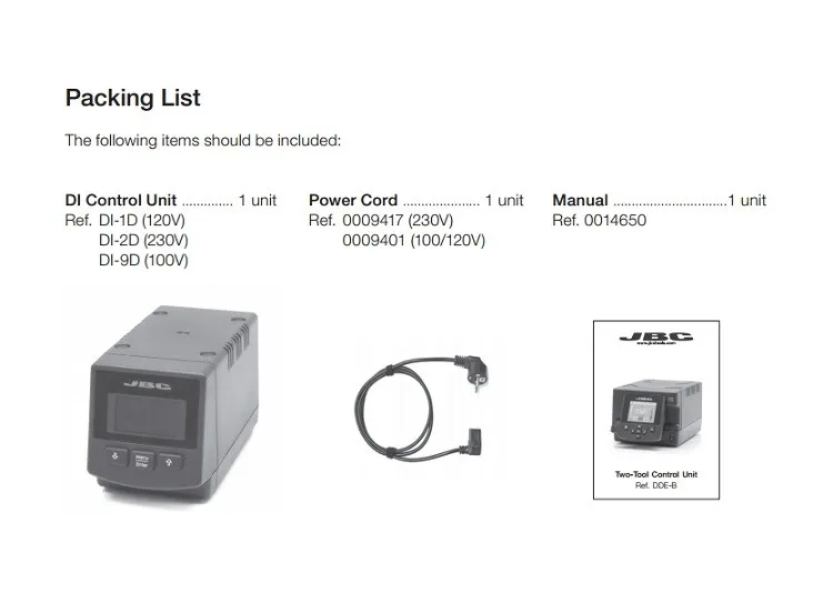 JBC DI-2D 230 V Tool Control Unit Soldering Station