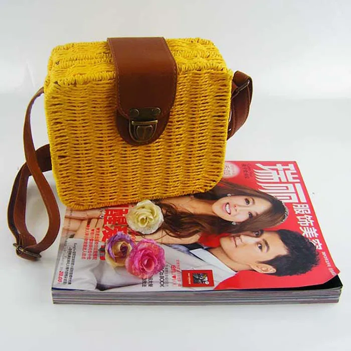 Candy Color Square Lovely Straw Woven Satchel Messenger Women Rattan Beach Crossbody Shoulder Bag.jpg