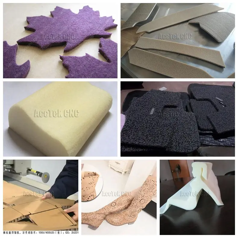 AccTek 1600*2500mm work area cnc oscillating vibrating knife cutting machine for foma fabric leather round knife cutter