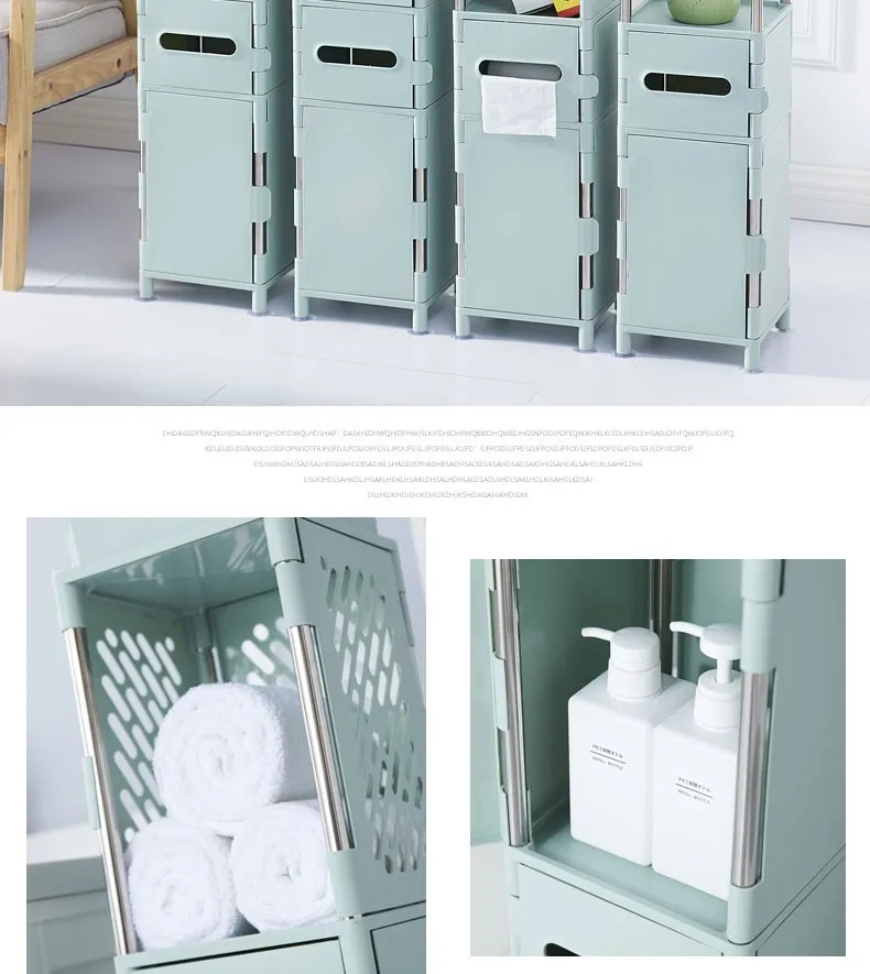 Detachable Assembly Washroom Plastic Storage /sideboard Dresser