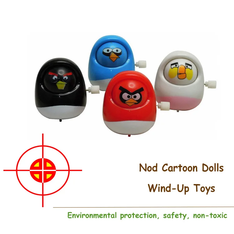 Cartoon Birds Wind Up Toys Plastic Nod Walking Dolls Clockwork Toy For