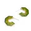 JD Jewelry Custom European and American green gradient ear studs small crowd Retro oil stud earrings