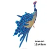19*49cm Sew On Peacock Embroidery Patch Embroidered Applique Patches For Clothing