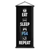 Gamer Otaku Club Decor Bar Indoor Wall Hanging Scroll Poster Banner Eat Sleep PS4 Repeat Funny Quotes Flag for Christmas
