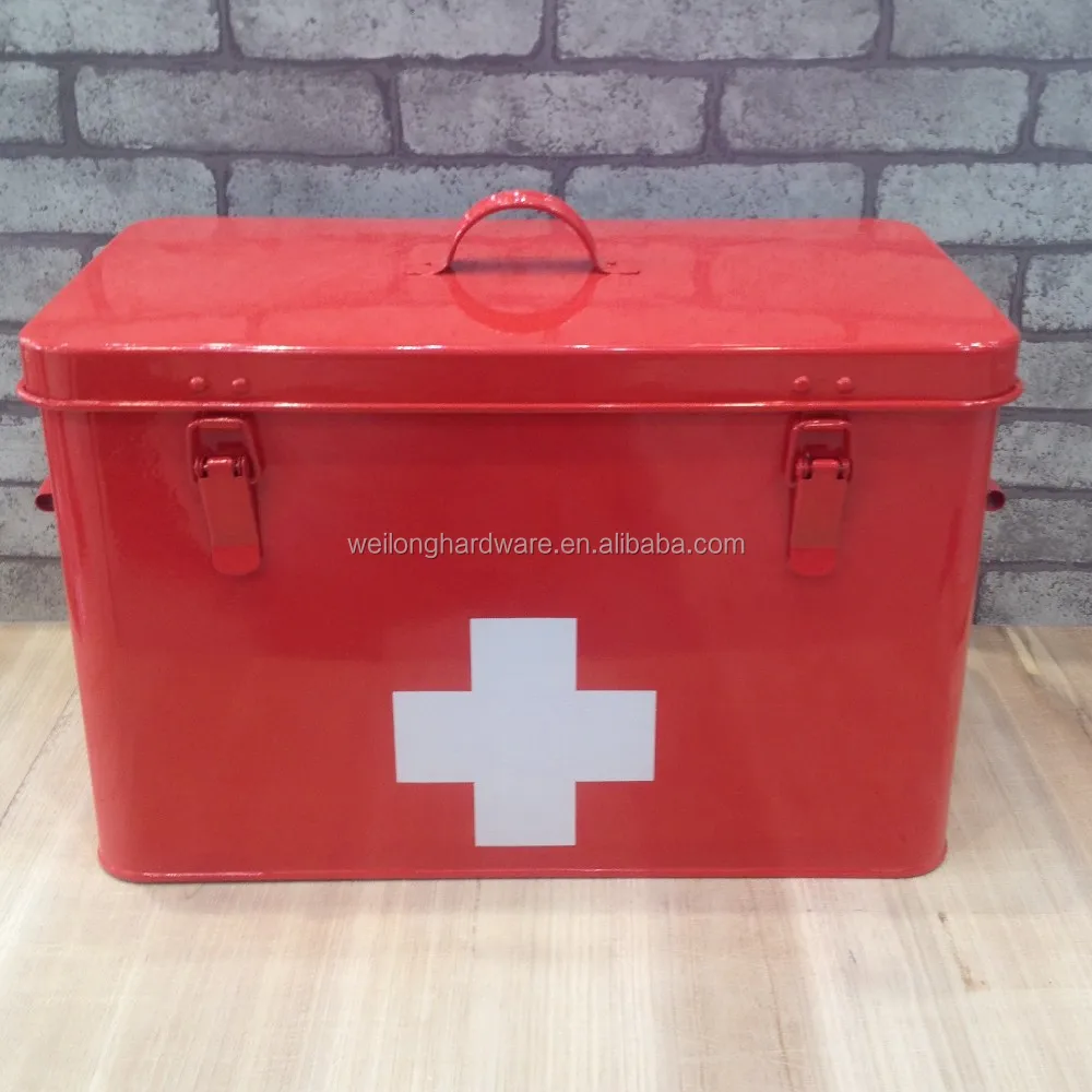 Retro Enamel First Aid Kit/medical Tin Box Buy Galvanized Emergency