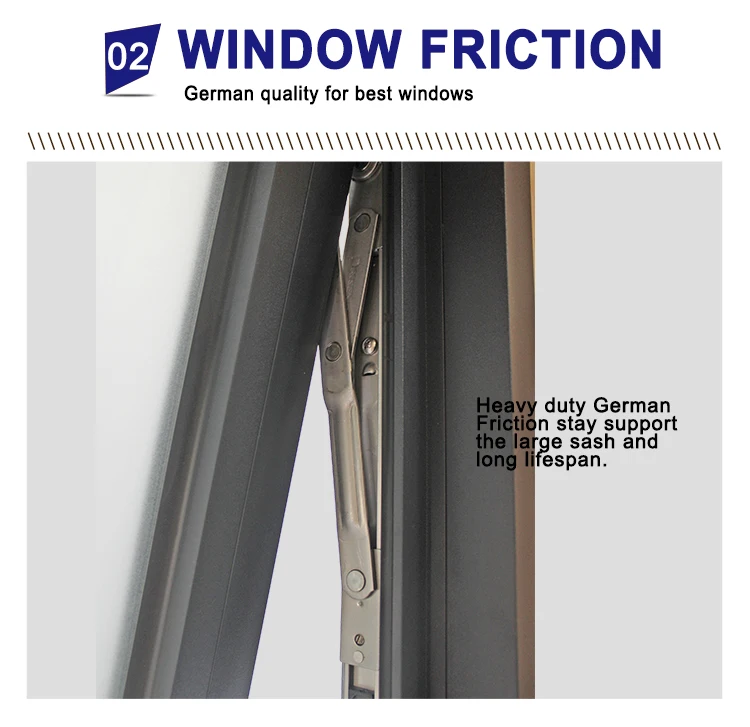 Australian as2047 high quality winder design double glazed awning window