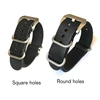 Square Holes Genuine Leather Zulu Watch Straps For Luxury Watch