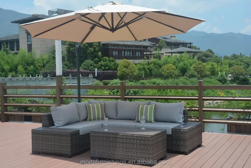 outdoor sofa set with umbrella