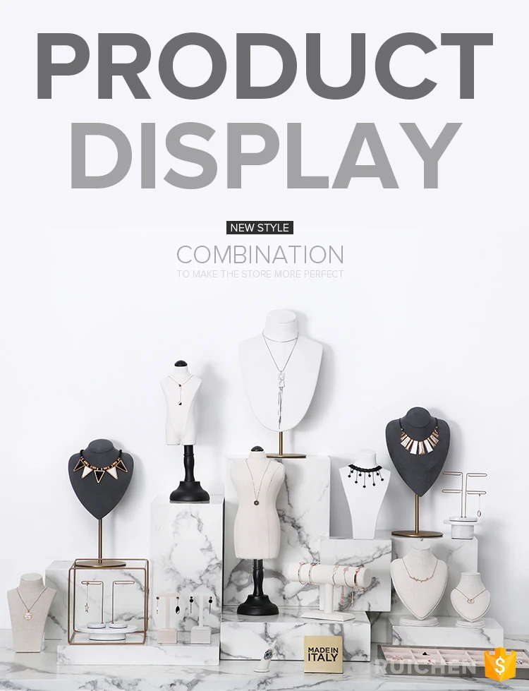 高級商業ジュエリーディスプレイスタンドウィンドウディスプレイラックネックレスディスプレイスタンドバストデザインジュエリーショースタンドセット