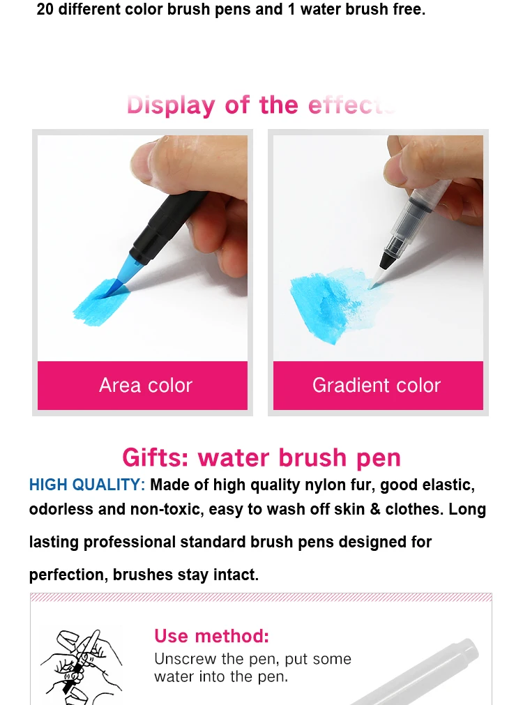 Watercolor Brush Tip Pen
