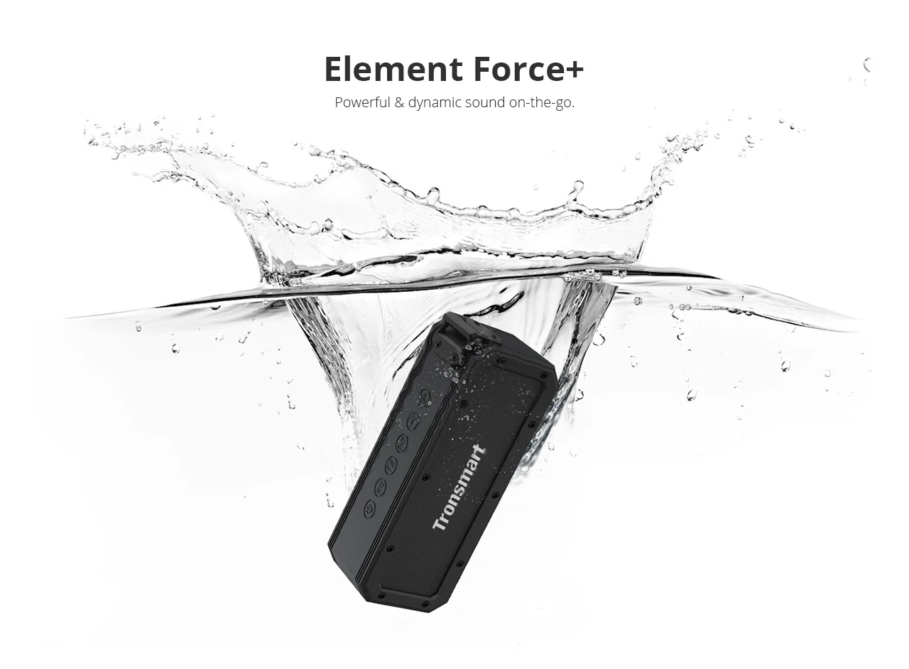 2020 Tronsmart Element Force+ Portable Bt Speaker with IPX7 Waterproof, Bass Sound, Supports TWS - ANKUX.COM