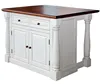 Handcrafted Antique Ivory White Kitchen Island with DTC Hinges