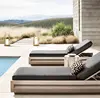 Hot sale bed design outdoor poolside teak wooden garden furniture rattan bed
