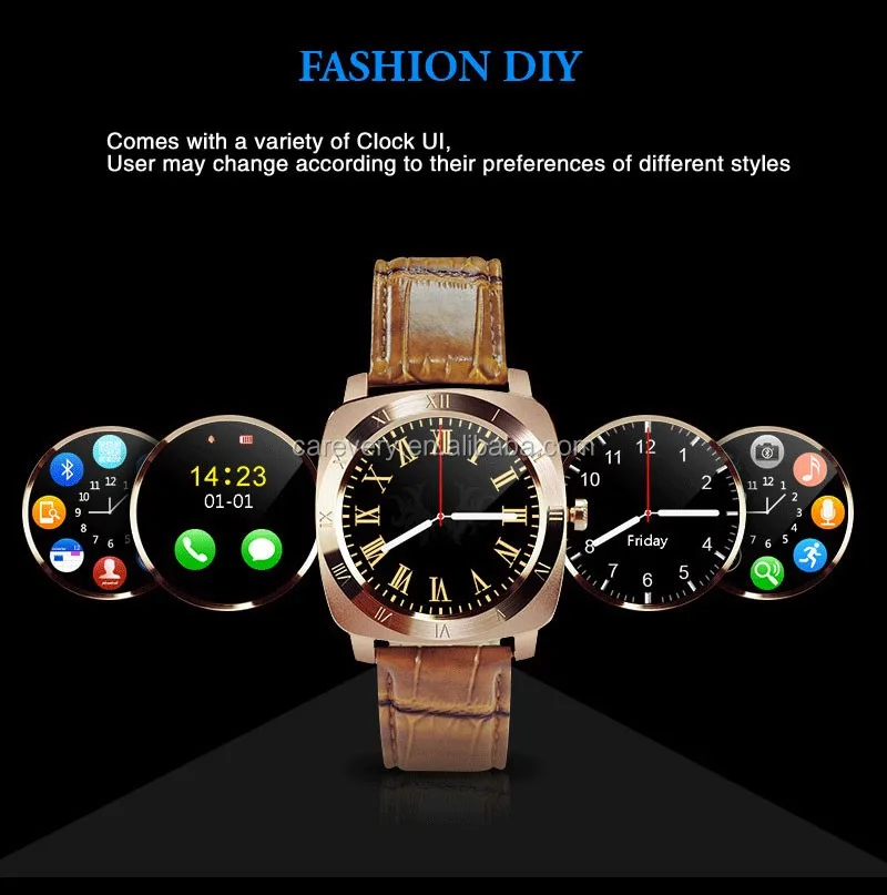 Round Screen Unlocked Android Smart Watch And Phone With Sim Card Slot