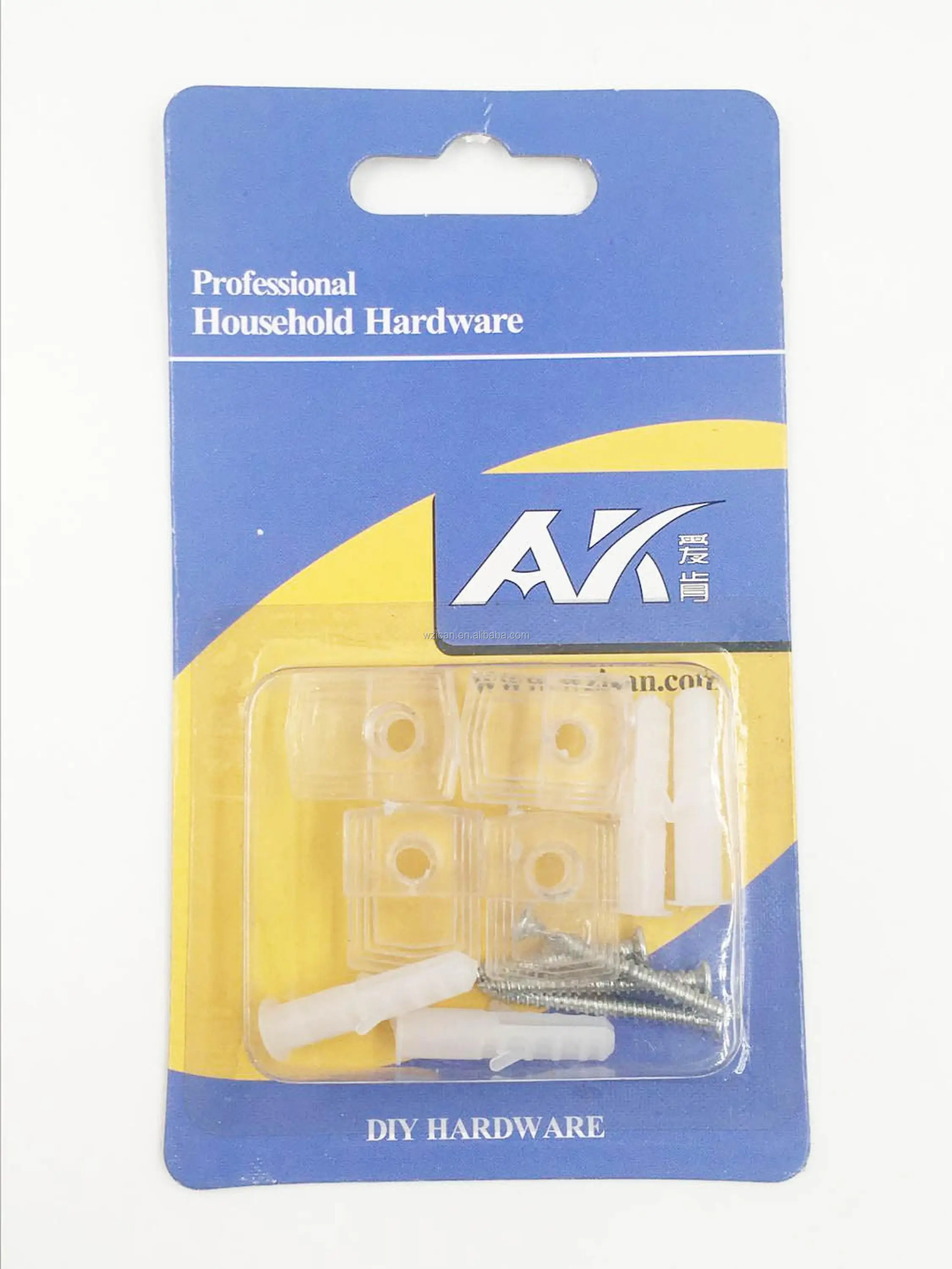 12 Pieces Wall Mounted Abs Plastic Mirror Holder Clip Kit With Screws