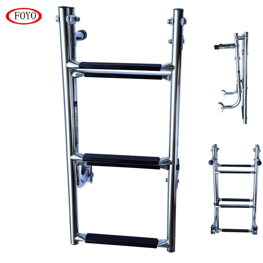 Marine Stainless Steel Adjustable Platform Telescopic Boat Boarding Ladder Buy Adjustable