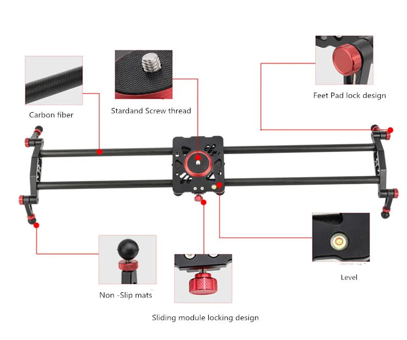 Portable Camera Dolly Dslr Carbon Fiber Slider Camera Sliding Track
