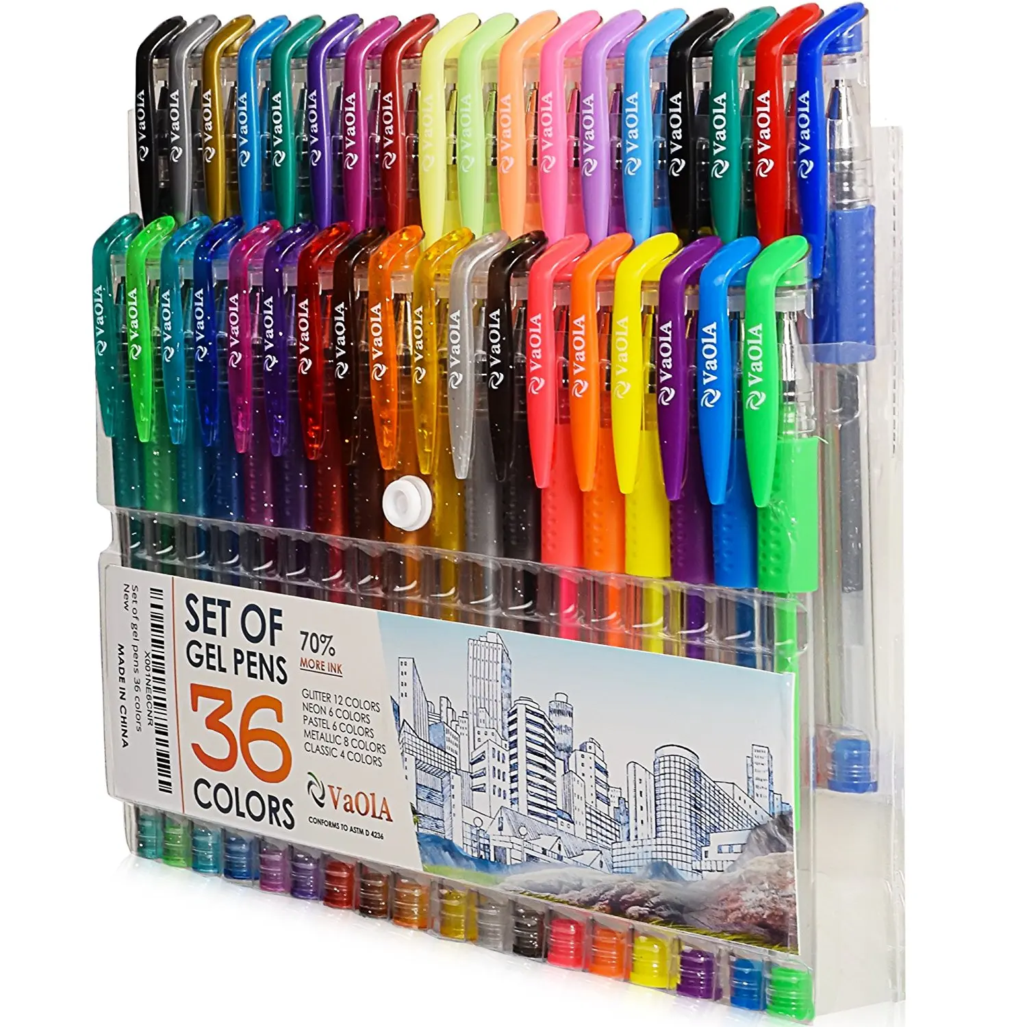 Color Gel Pens - Gel Pens for Kids - Coloring Pens - Gel Pens Set - Pen Sets for Girls - Pen Art Set - Artist Gel Pens - Drawing Pens for Kids - Draw Pens - 36 Gel Pen - Arts Pens