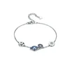 Fashion design magic eye Cubic zirconia Setting 925 Sterling silver bracelet