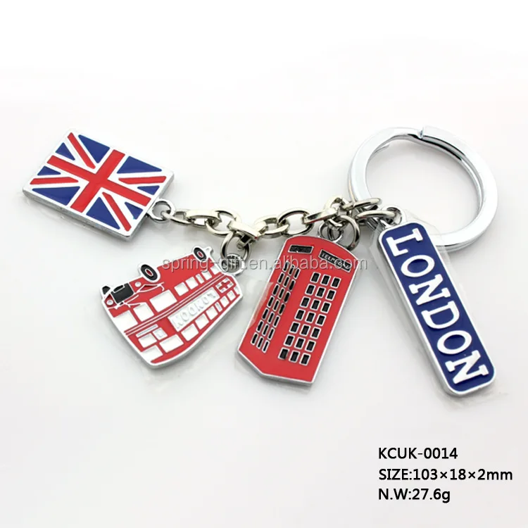 Fashion England Style Metal Key Chain /great British Travel Key Ring/uk