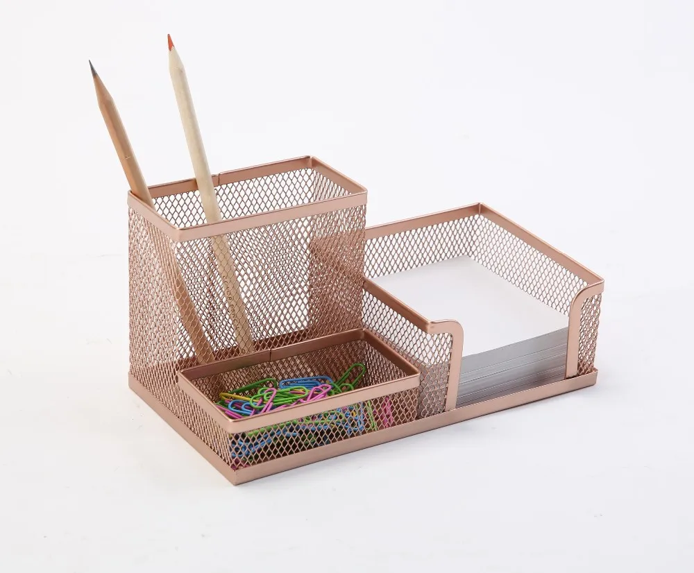 Rose Gold Metal Mesh Desk Organizer Buy Rose Gold Color