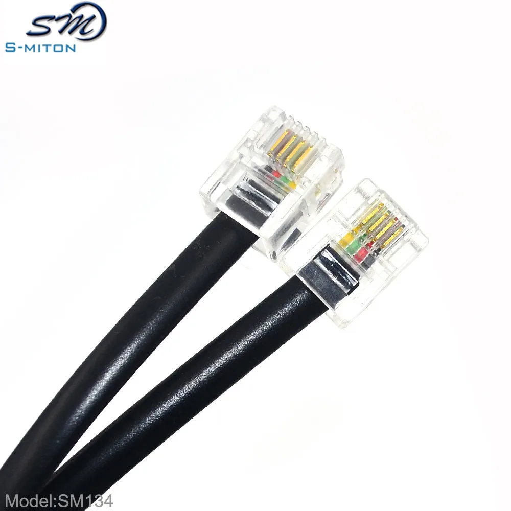 7 Foot Black Copper Wire 4c Rj11 Telephone Cable With Rj11 Plugs Buy Rj11 Telephone Cable,4c