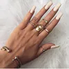 Fashion Vintage Covered Six-set Adjustment Rings Designs Female Personality Gold Jewelry Ring JR002