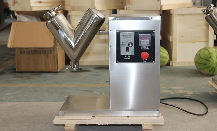 Stainless Steel Efficient Mixing Machine for High-Quality Experiment V-Mixer Small Dry Powder Mixing Machine Cylinder Mixing Mac