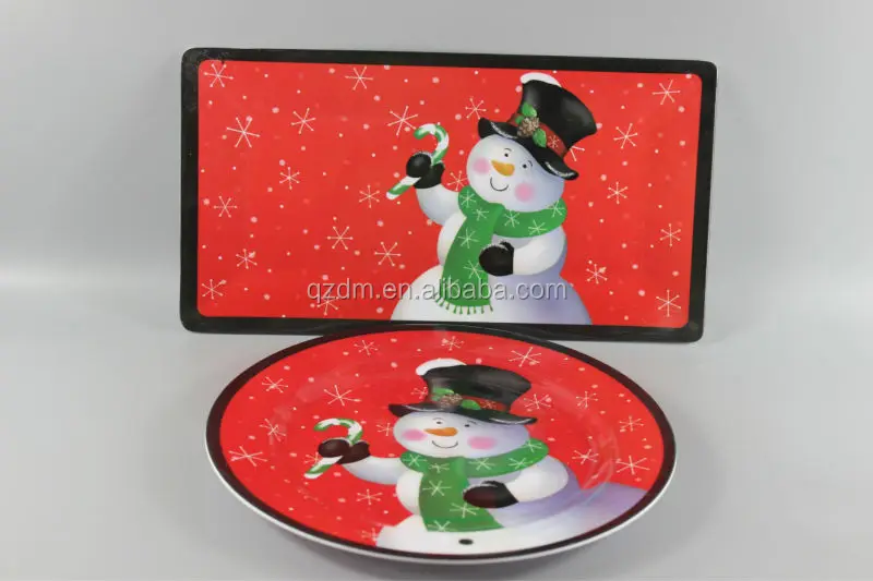 Christmas Melamine Plate And Tray Set