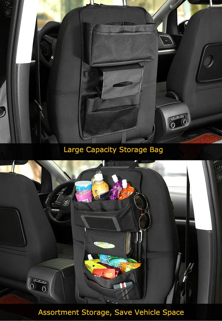 Super quality universal car travel storage bag auto seat back organizer for snacks