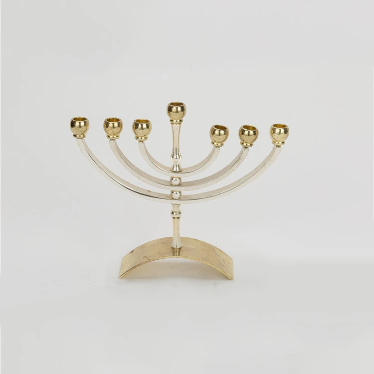 Candle Holder Vintage Alloy Copper Israel Massive Hanukkah Menorah