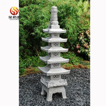 garden stone japanese pagoda layer five larger pagodas