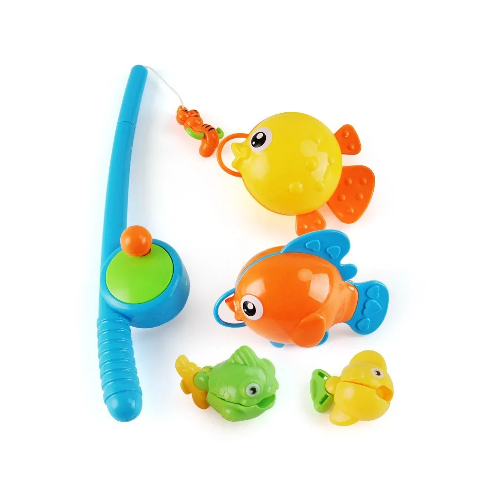 Rod And Reel Fishing Fun Bathtub Bath Toy Set For Kids With Fish And