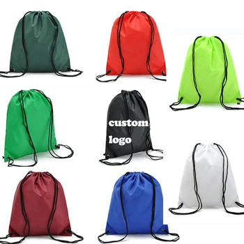 drawstring backpack with logo