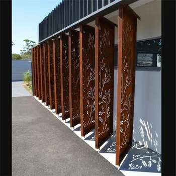 Corten Steel Corrugated Metal Privacy Fence Panels For Garden ...