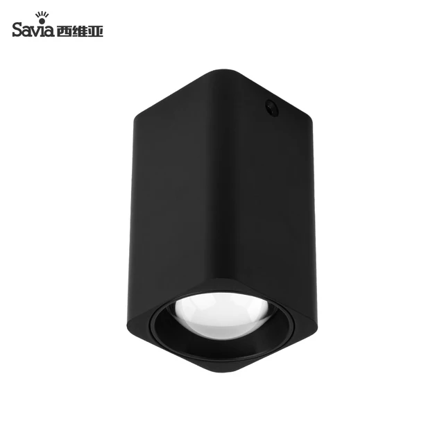 Savia 現代リビングルームアルミ 12 ワット白黒穂軸の正方形表面ダウンライト Led シーリングランプリビングルーム/ レストラン