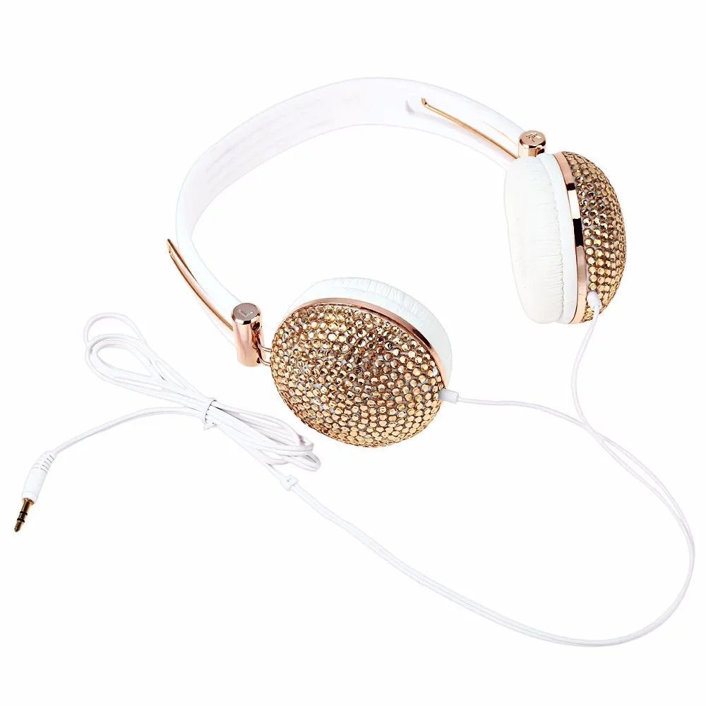 Fashion Bling Diamond Headphones Antinoise Music Earphone With