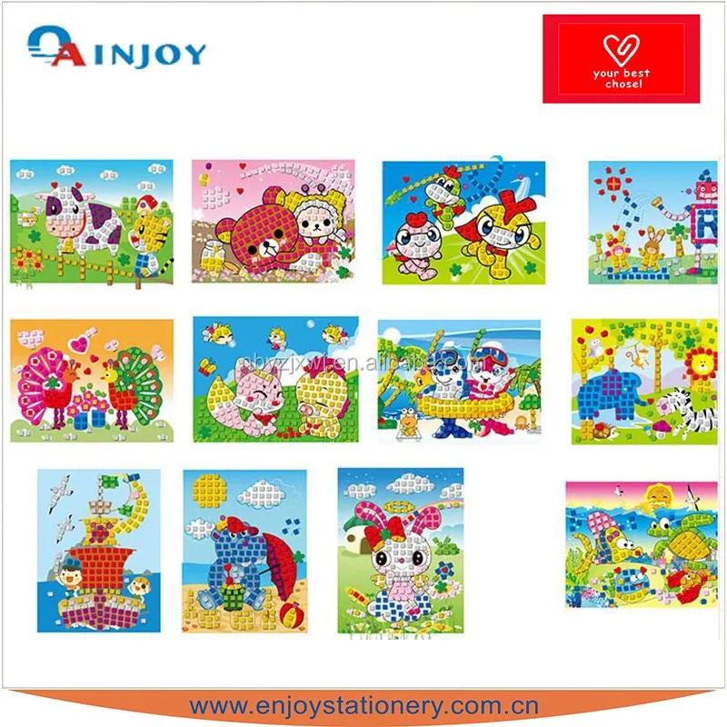 Mosaic Collage Drawing Kindergarten Handmade Eva Sticker Children Diy ...