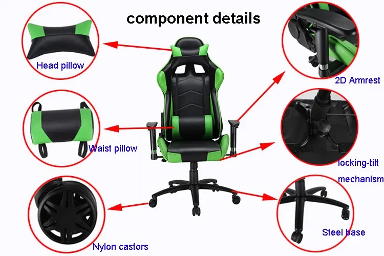 Xq6202 High Back Chair Gaming Video Game Chair Custom Gaming Racing